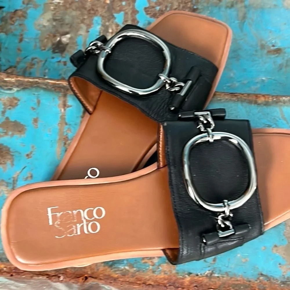 Franco Sarto, Luxury Mandy Sandals in Black, Normal Wear, Size 5
